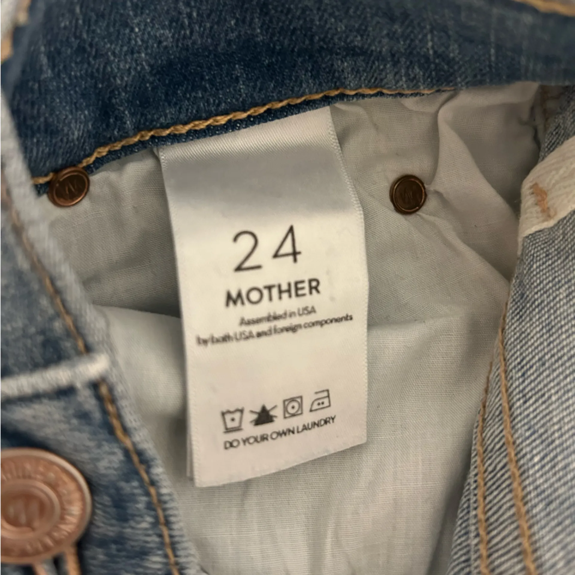 MOTHER The Stunner Zip Ankle‎ Step Fray in Light Kitty Racer Size 24 Blue - Image 9