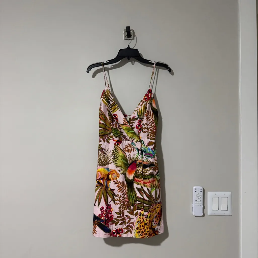 Farm Rio Pink Into The Jungle Mini Dress Size XS - Image 2