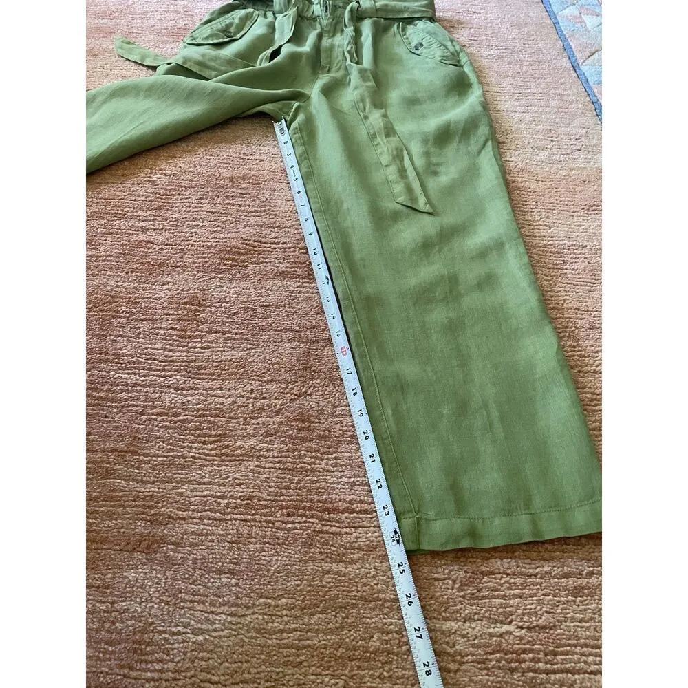 C&C California Green Linen Pants Women’s M Medium Tie Waist High Rise Pants - Image 7