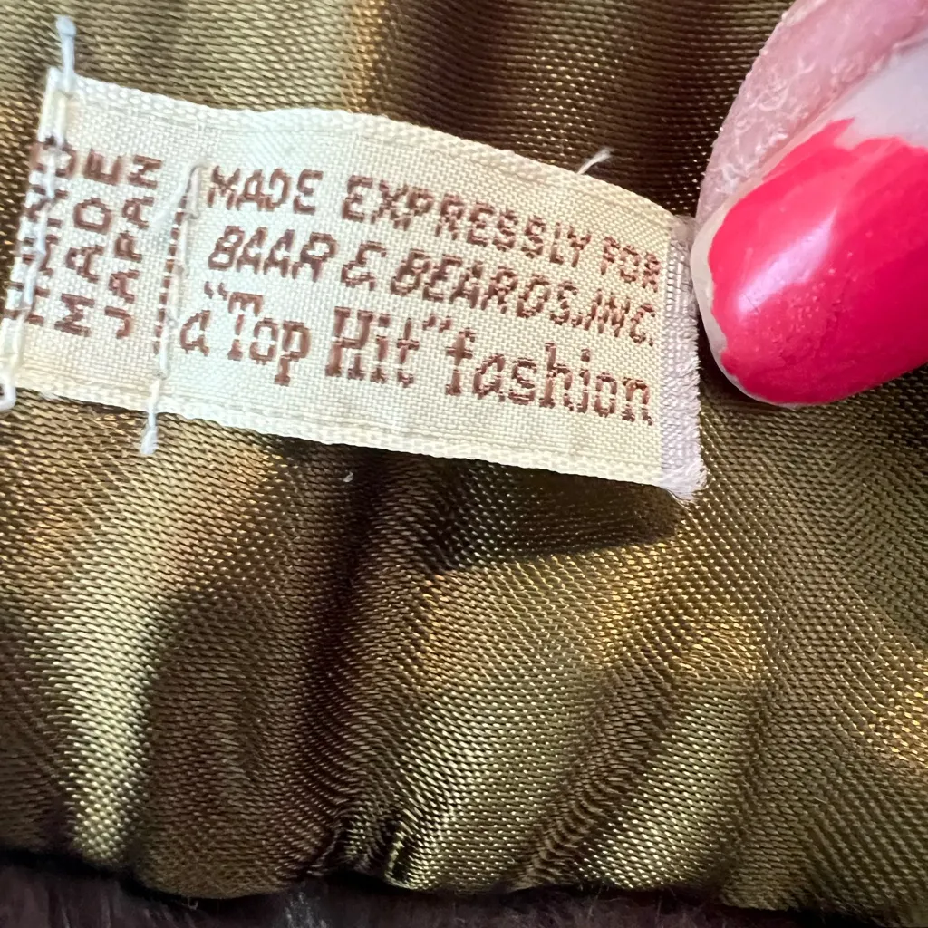 Vintage 1950s Brown Mink fur Collar Japan made - Image 4