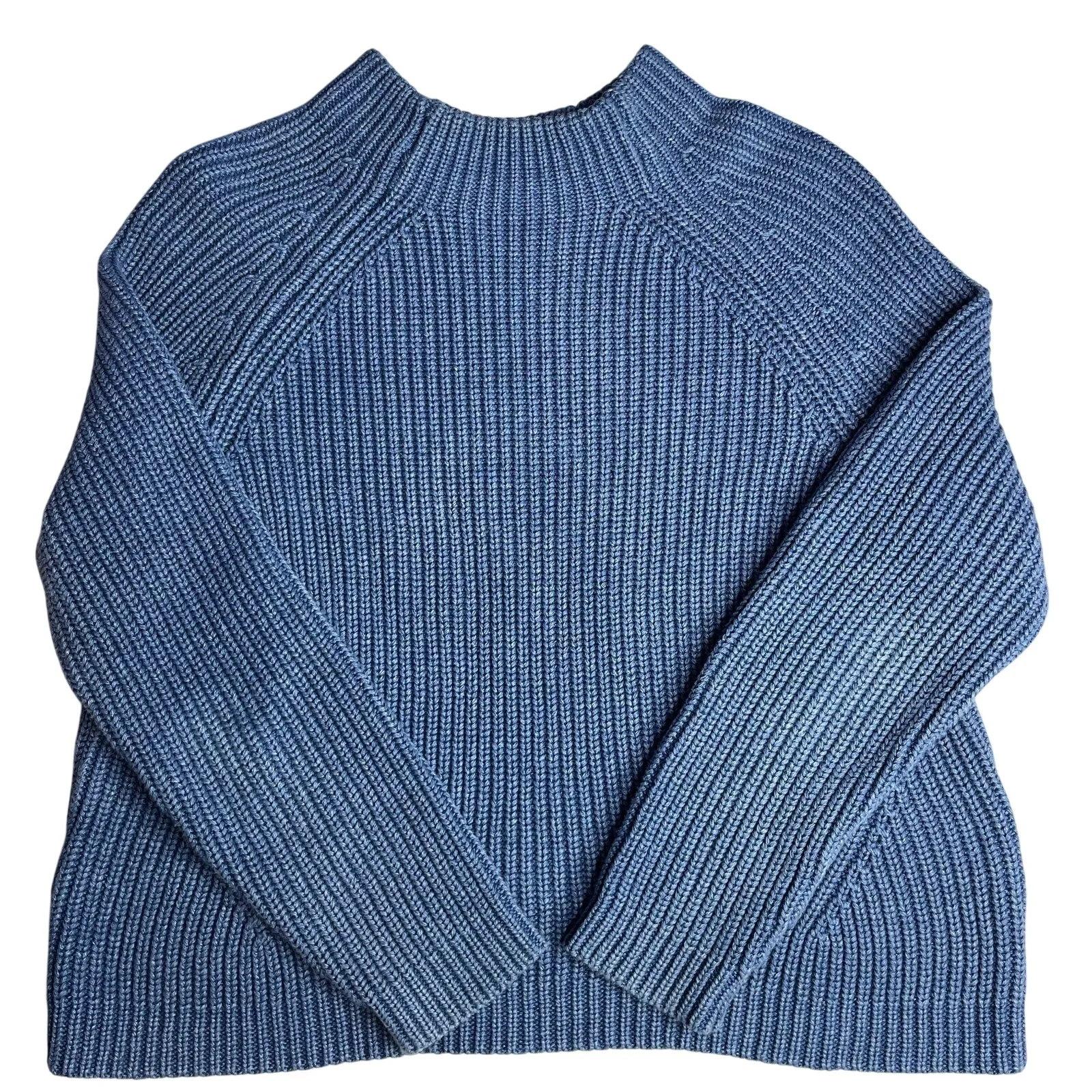 Outerknown women’s Headlands Mock Sweater size Small Blue Knit - Image 9