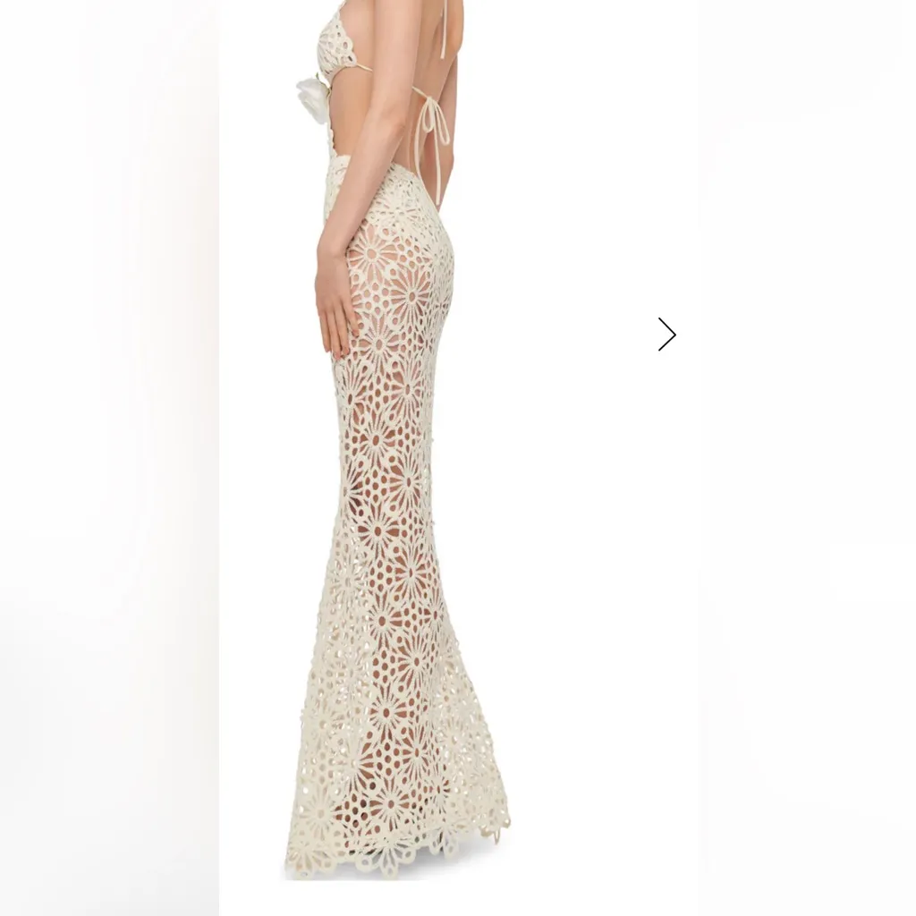 Norma Kamali Obie Crochet Skirt - Image 2