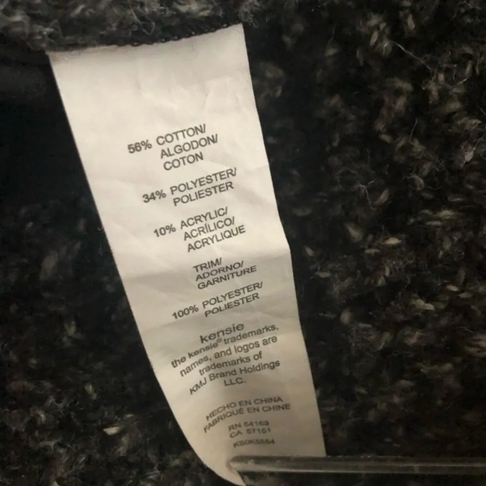 KENSIE Mixed Fabric Marled Knit Chiffon Sweater Chunky Knit Womens Size Medium - Image 9