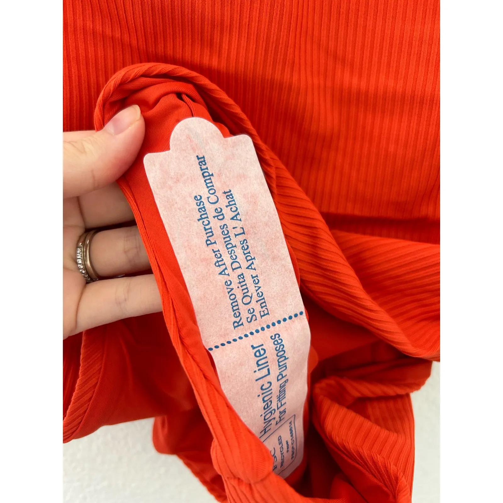 Andie Swim The Asbury Ribbed One Piece Swimsuit in Siren Orange S NWT - Image 5