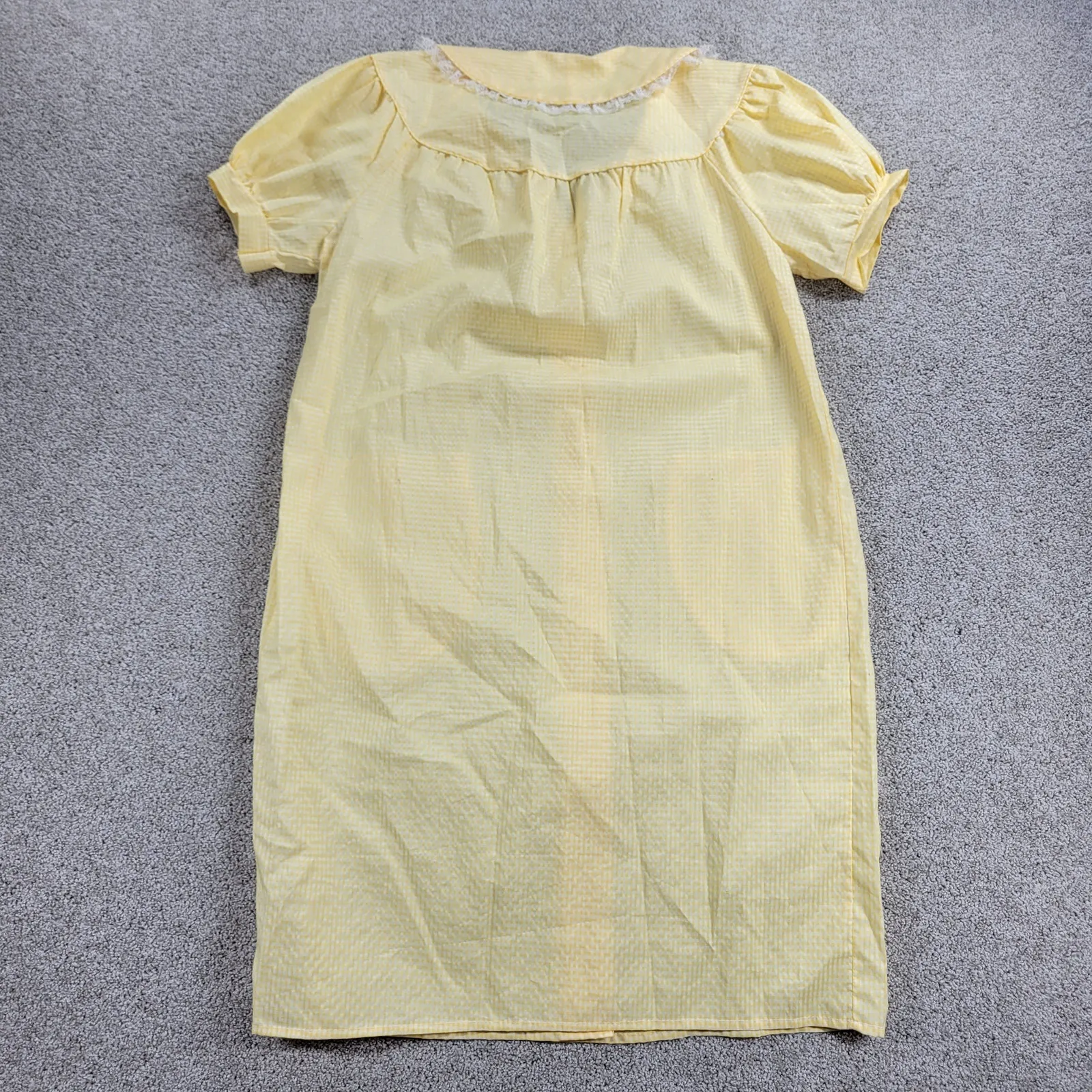 VTG Kingly Womens House Coat‎ 10 Yellow Gingham Grandma Cottagecore Nightgown Size undefined - Image 2