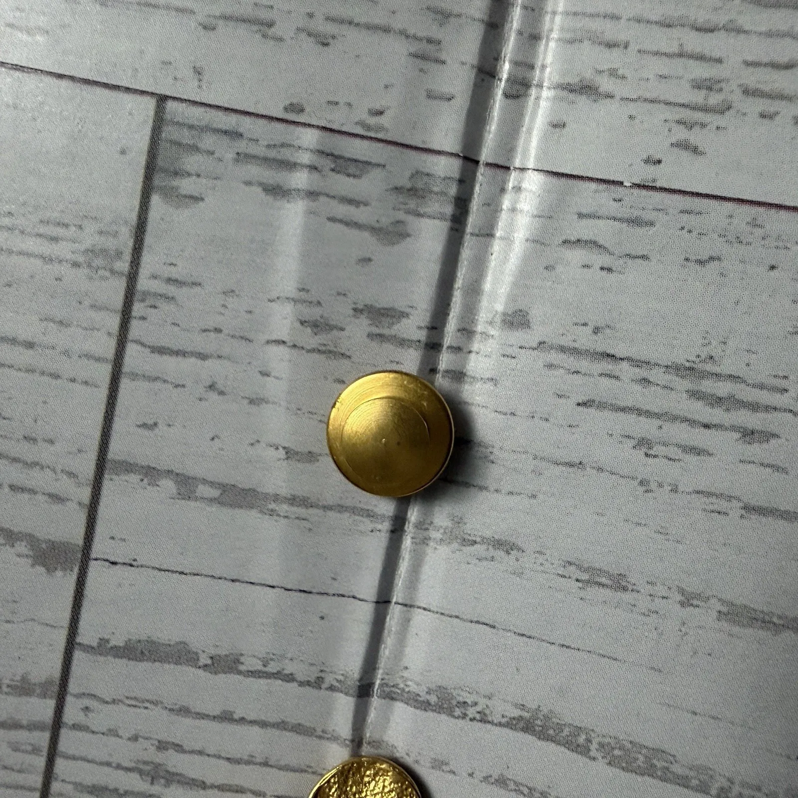 Vintage Karl Lagerfeld "KL" Modernist Abstract Flower Brooch Pin Gold Tone 1" - Image 6