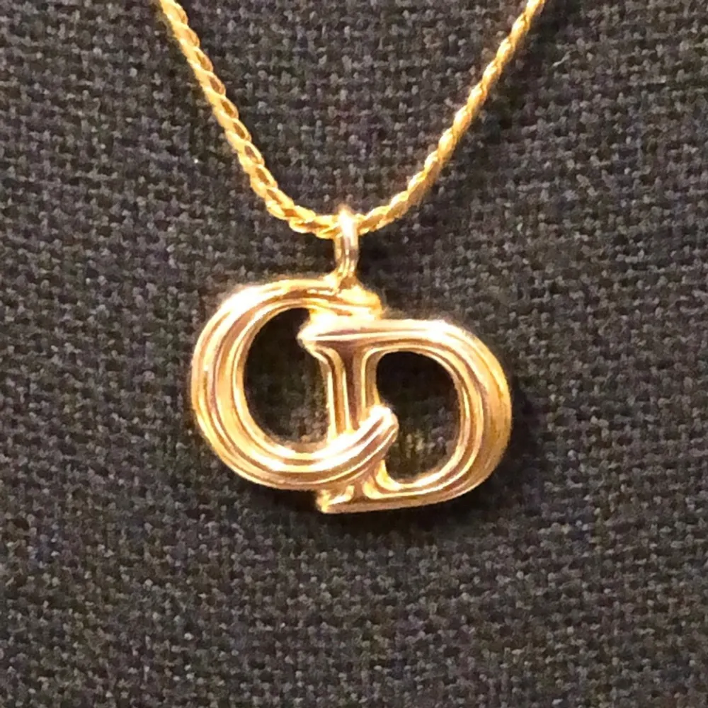 CHRISTIAN DIOR Gold Plated CD Monogram Pendant Necklace w/ DIOR BOX, DUST BAG - Image 5