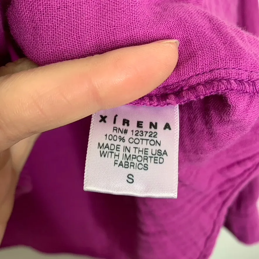 Xirena Scott Cotton Gauze Top Rasberry Pink Button. Down Women Small - Image 12