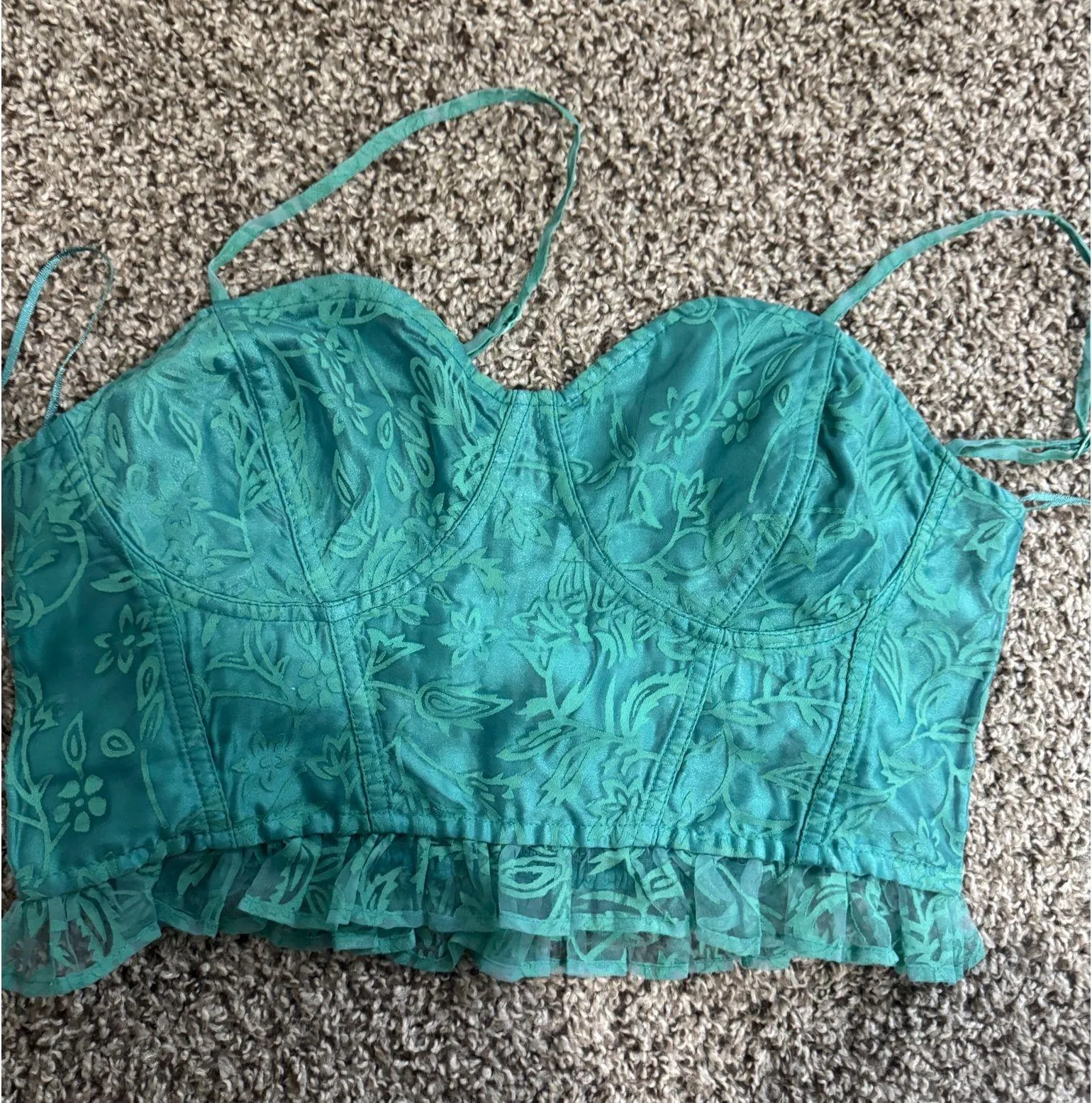 Free People Intimately cropped corset ruffle lace top  - Image 2