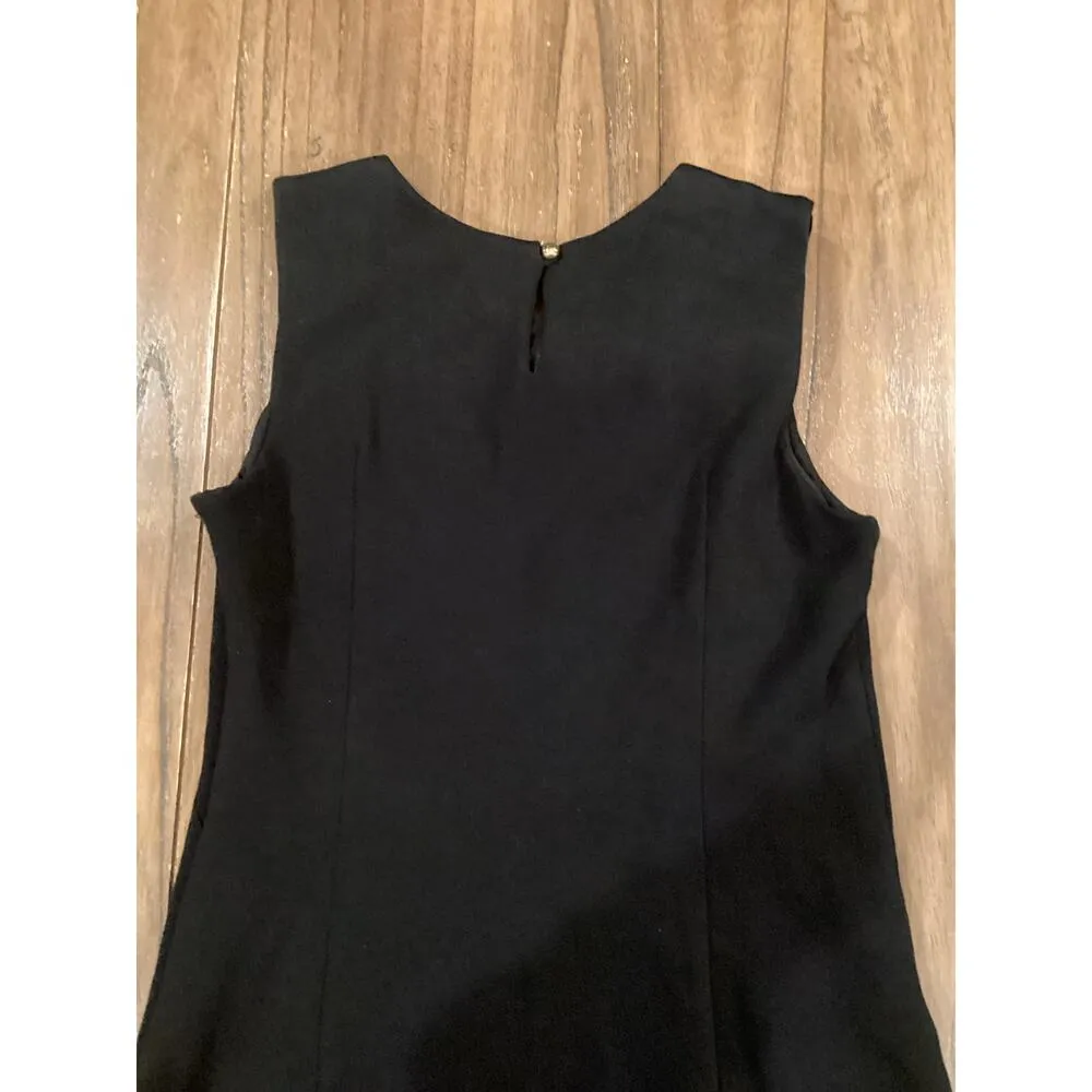 Milly of New York nicolla Bow shoulder Black Sheath Sleeveless mini Dress S - Image 11