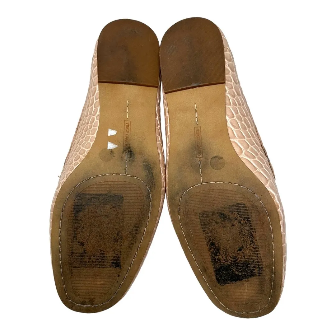 Vince Camuto Perenna Croc Embossed Nude Leather Loafers Size 8.5 - Image 7