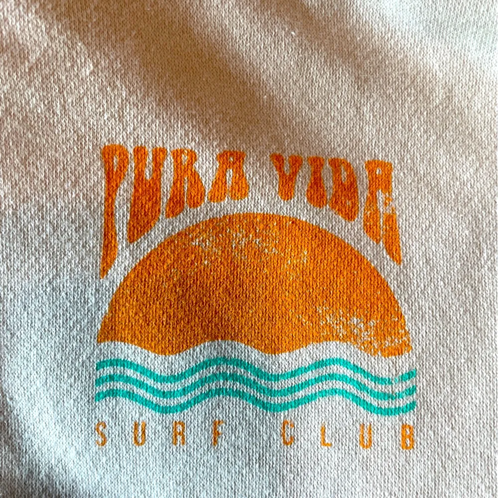 Pura Vida Tan Hoodie with Orange Design Size L - Image 3