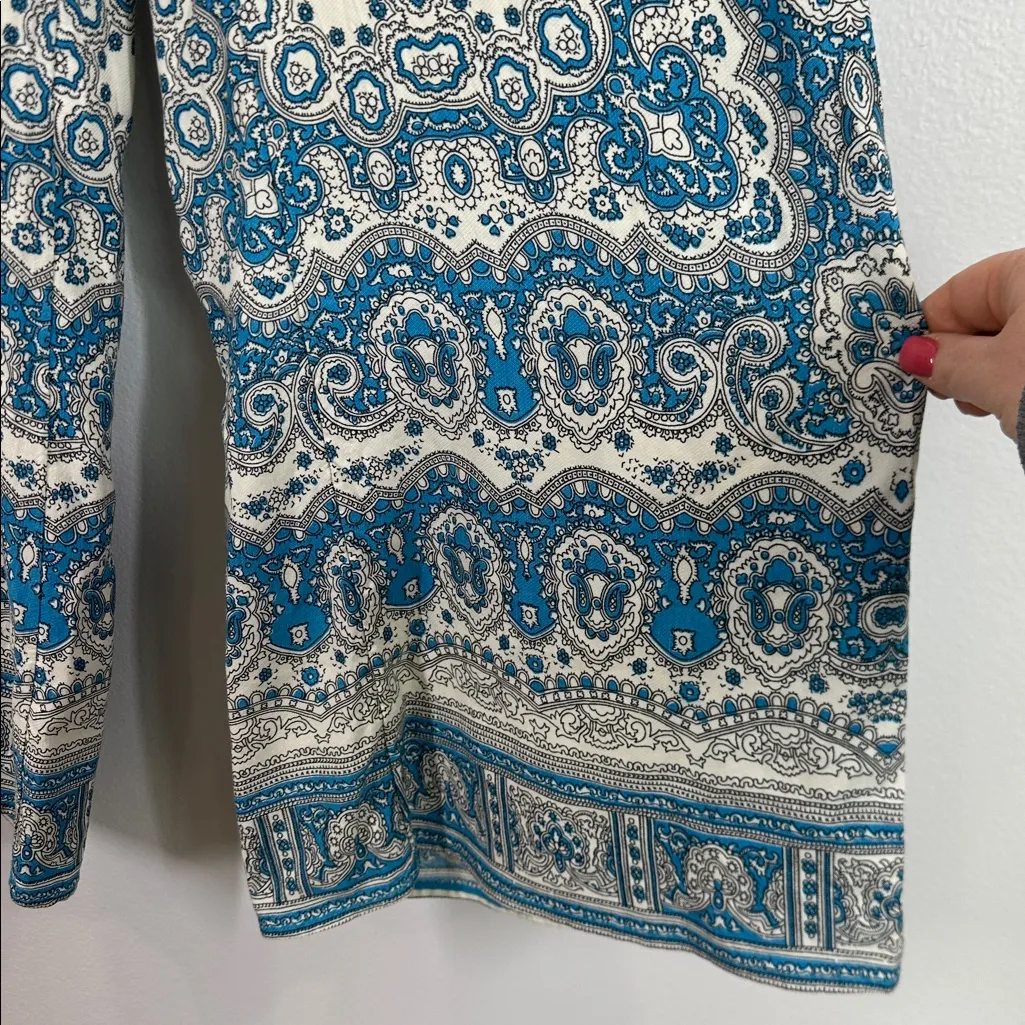 Anthropologie featherbone talese paisley print wide leg pants size 0 - Image 3