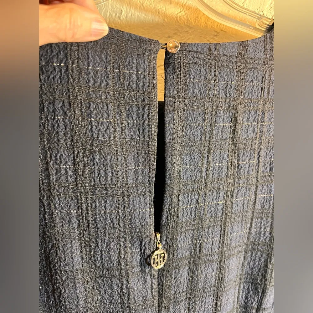 Tommy Hilfiger Textured Navy Black Plaid Dress
Career workwear evening cocktail - Image 9