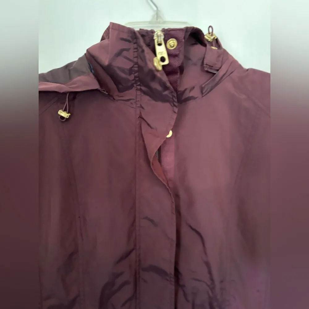 Cole Haan wine colored hooded rain jacket - Image 13