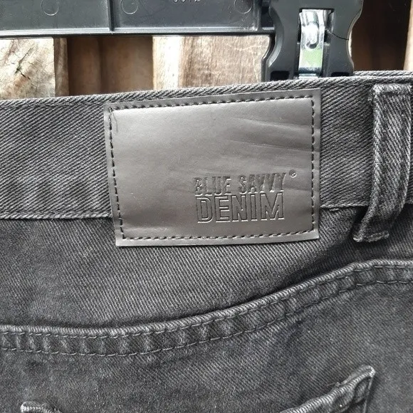 Blue Savvy Jeans Straight Leg Mom Fit 2 tones denim Black Grey Size 7/28 - Image 11