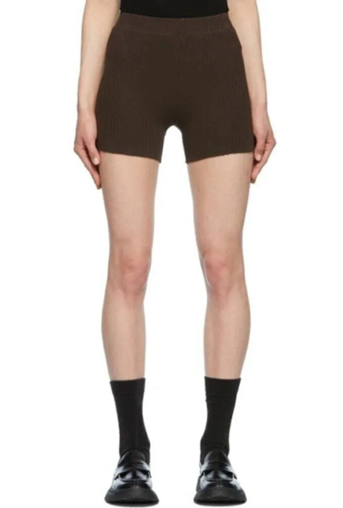 Cotton Citizen The Ibiza Ribbed Bike Shorts in Espresso Brown Size Medium NWT - Image 2