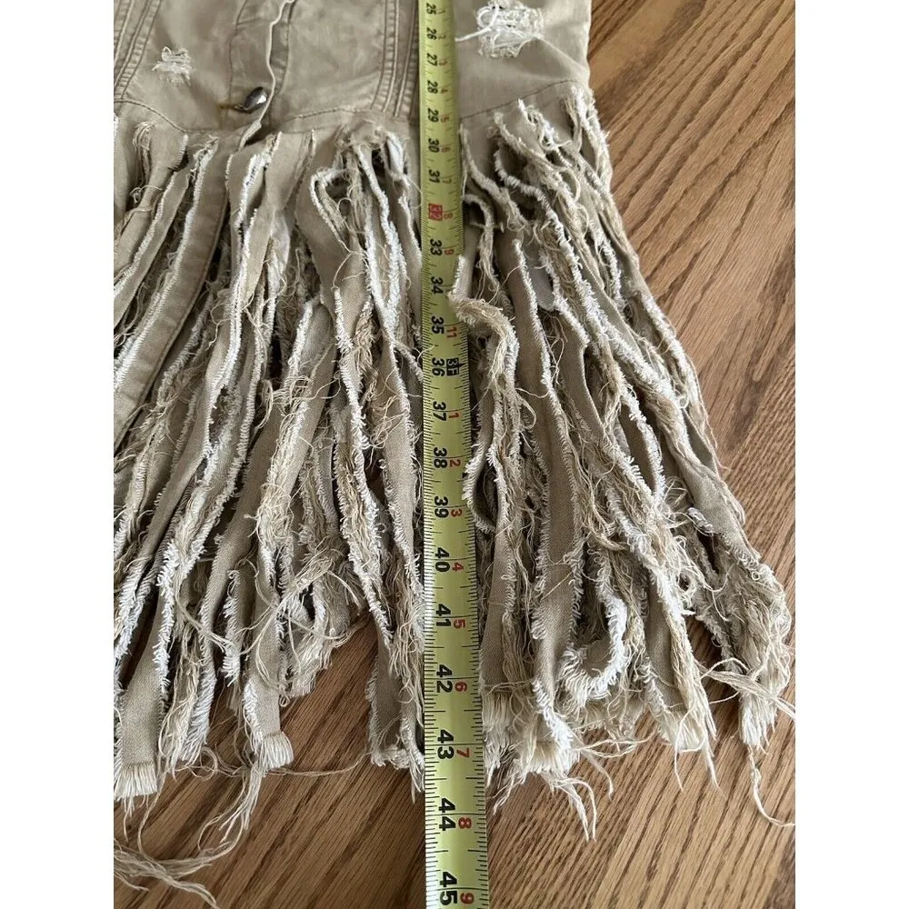 Anthroplology Alexander Bueno Distressed Fringe Dress Jacket Shacket Sz S/M - Image 7
