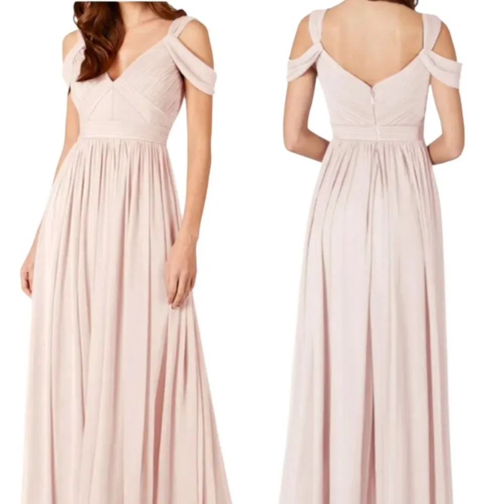 Azazie Calla Bridesmaid Fotmal Dress in Pale Pink Size 2 - Image 2