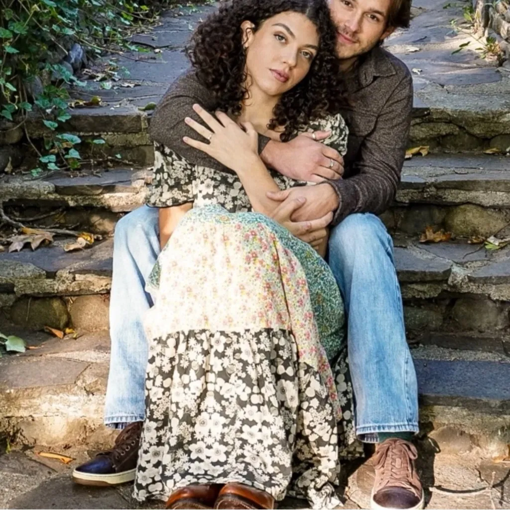 Natural Life Bohemian Patchwork Floral Lucia Tiered Maxi Dress Small Prairie - Image 4