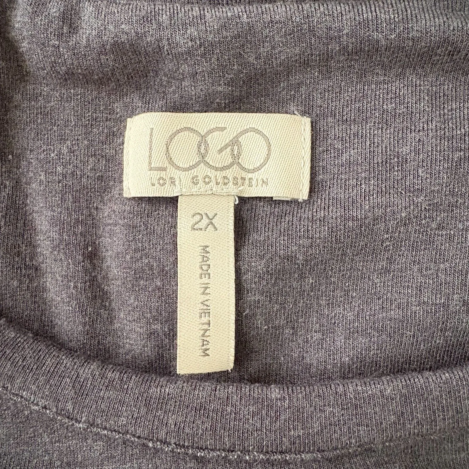 LOGO Lori‎ Goldstein Asymmetric Sweatshirt Tunic Gray Loungewear Plus Size 2X - Image 3