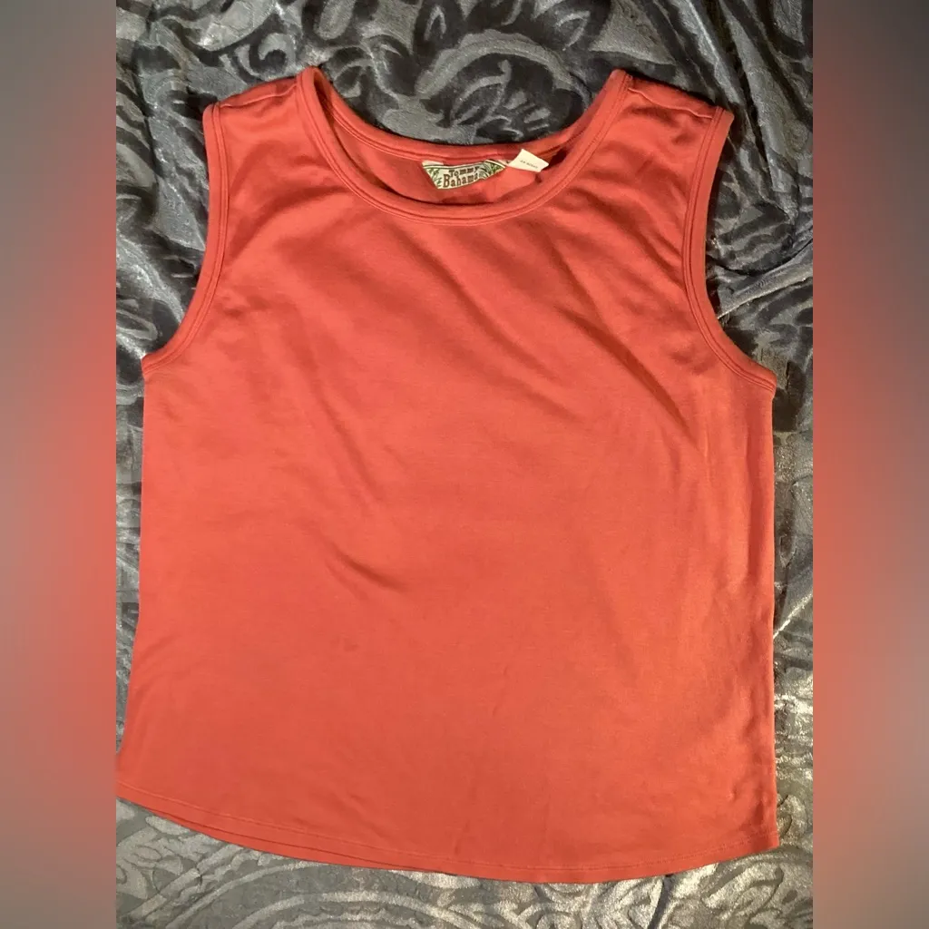 Vintage Tommy Bahama Burnt Orange Floral Print Silk Wrap Skirt & Silk Mix Tank L - Image 16