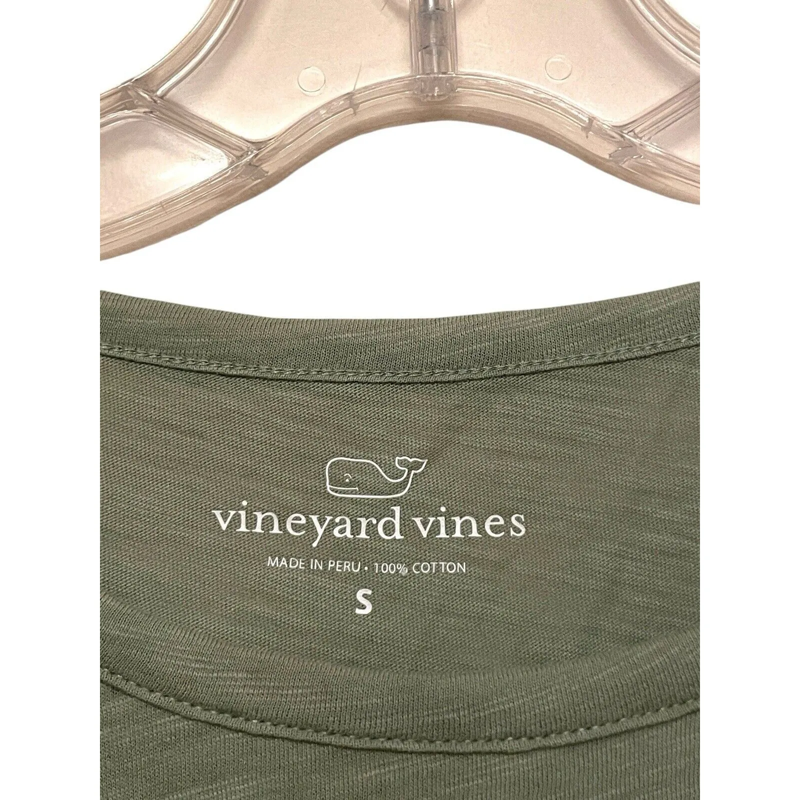 Vineyard Vines Long Sleeve T-shirt Women Size Small Olive Green Cotton Whale‎ - Image 3