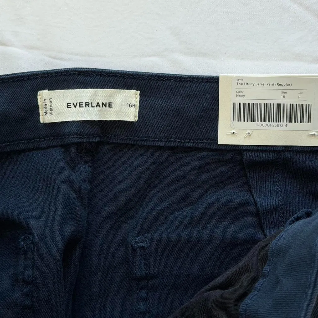 Everlane The Utility Barrel Pant in Navy, Size 16 - Image 7