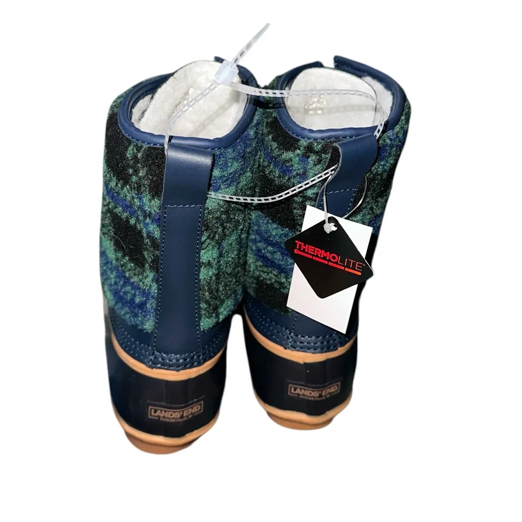 NWT Insulated Sherpa Fleece Lined Duck Boots Evergreen Blackwatch Plaid Green Size 9 - Image 7
