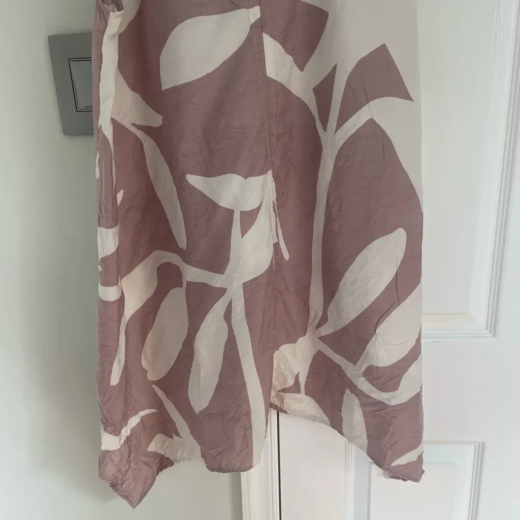 GERSHON BRAM Tunic Top Medium Sleeveless Pink Floral Asymmetrical High Low Hem - Image 9