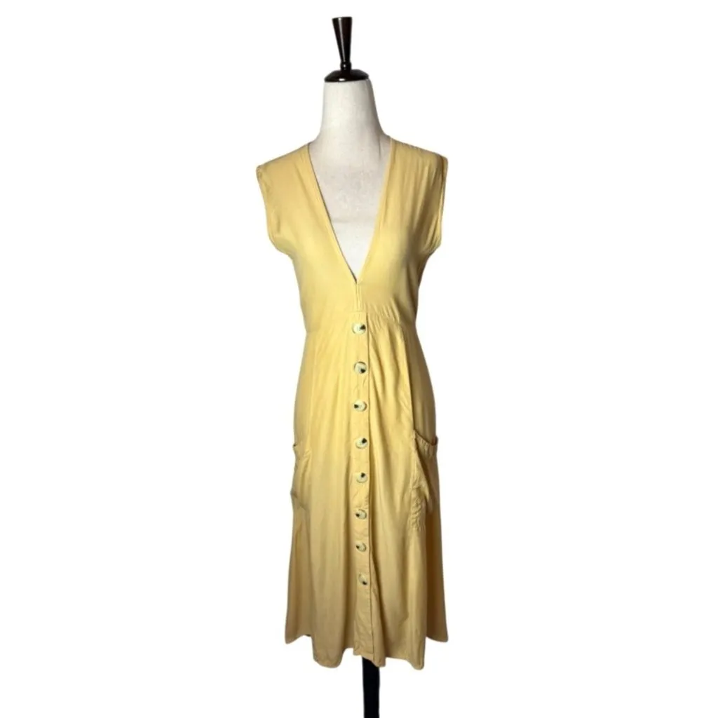 Faithfull The Brand Dress Women 4 Yellow Lemon Sorbet Blohm Midi Boho Cottage - Image 2