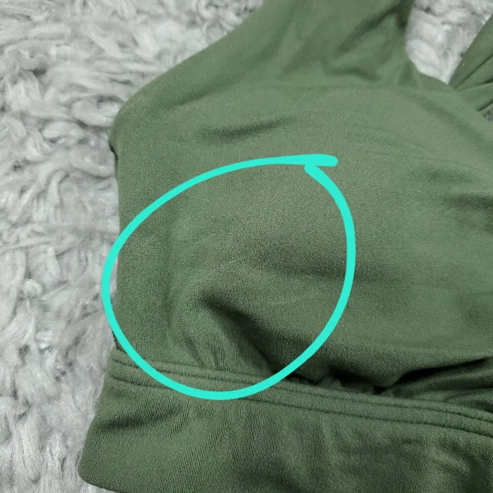 READ Offline By Aerie Real Me Ruched Sports Bra Green Size XS Padded Lined - Image 3