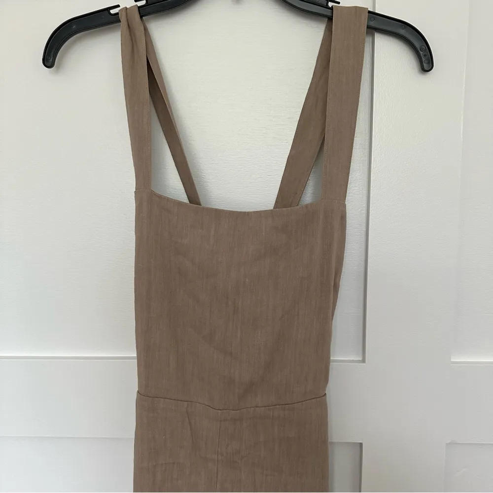 Theory Linen Blend Brown Jumpsuit Romper - Image 9