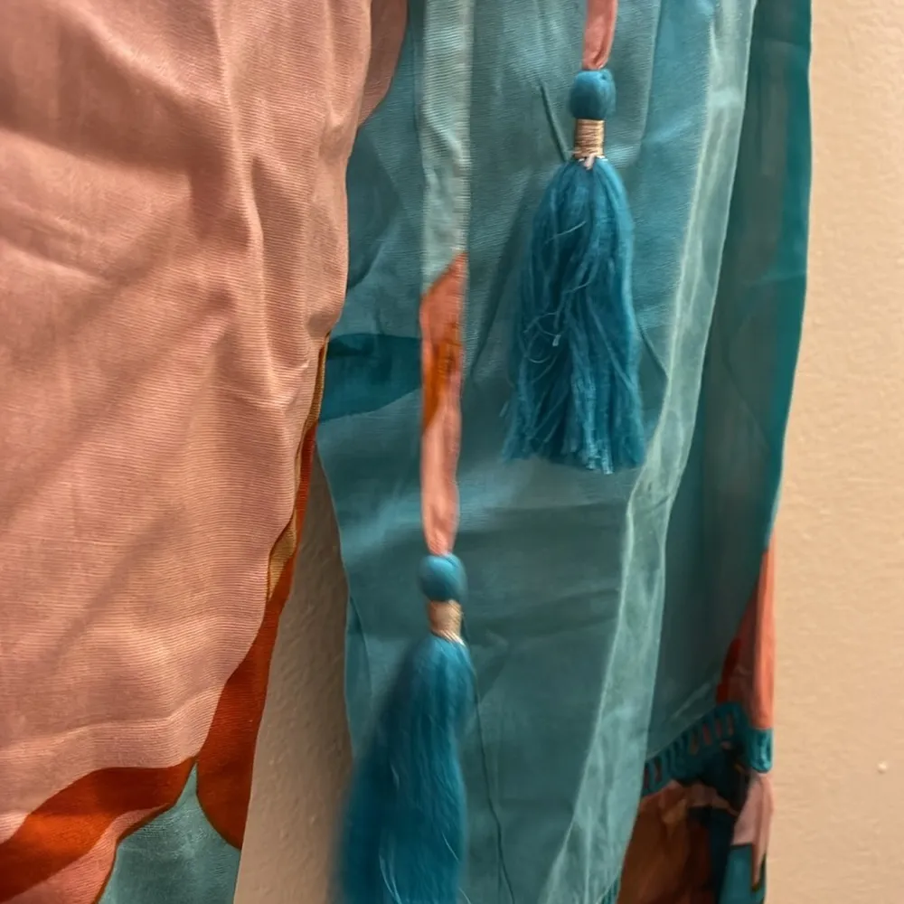 True Destinations | Tropical Floral Wide Leg Beach Pants Size XS Orange - Image 5