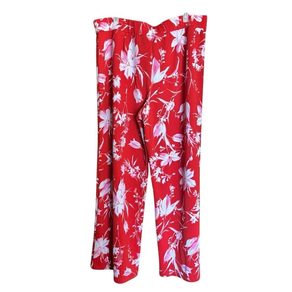 Isaac Mizrahi Live Pants Womens XL Multicolor Floral Print Stretch Pull On - Image 5