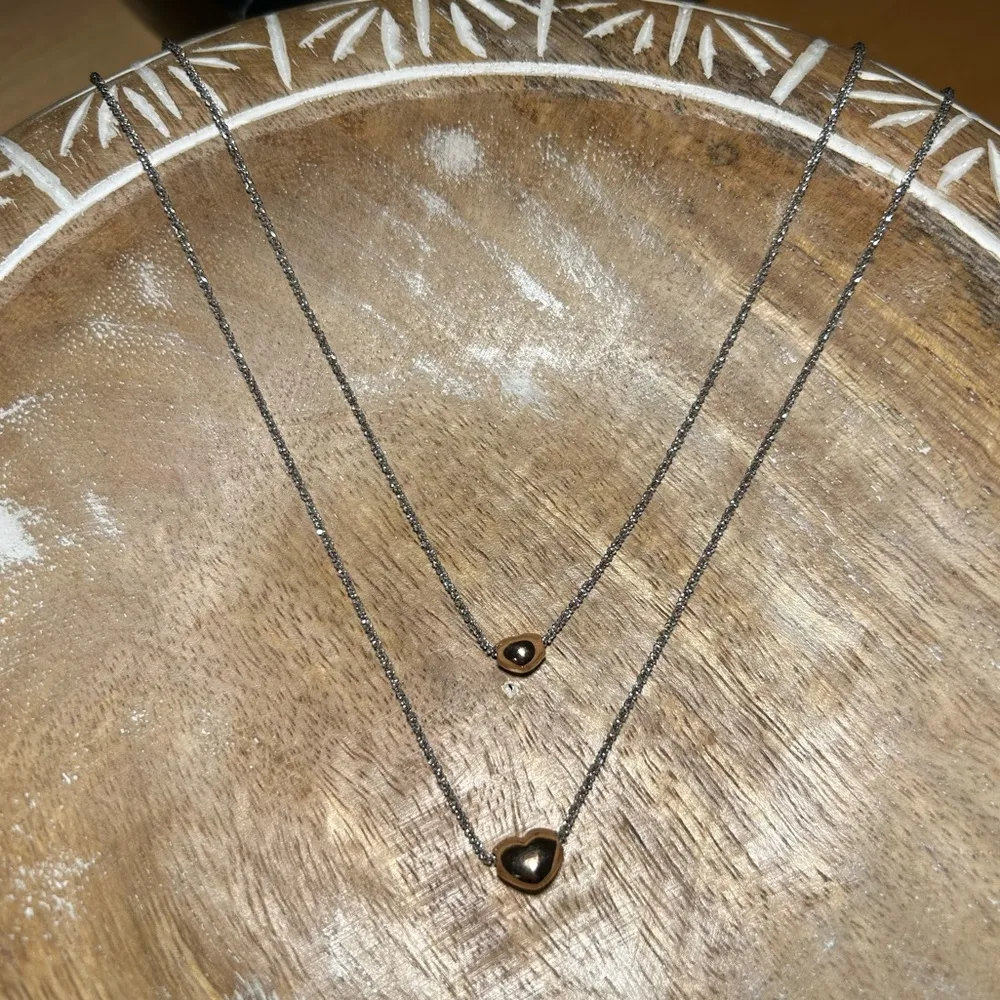 Layered Heart Rose Gold Vermeil Over Sterling on Sterling Silver Chain Necklace - Image 7