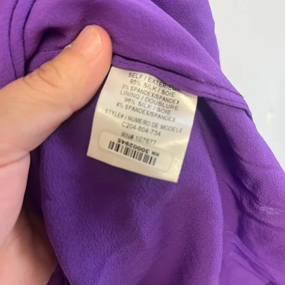 Alice and Olivia purple tie dye kimono dress mini beach Kaftan 100 % Silk Size S - Image 9