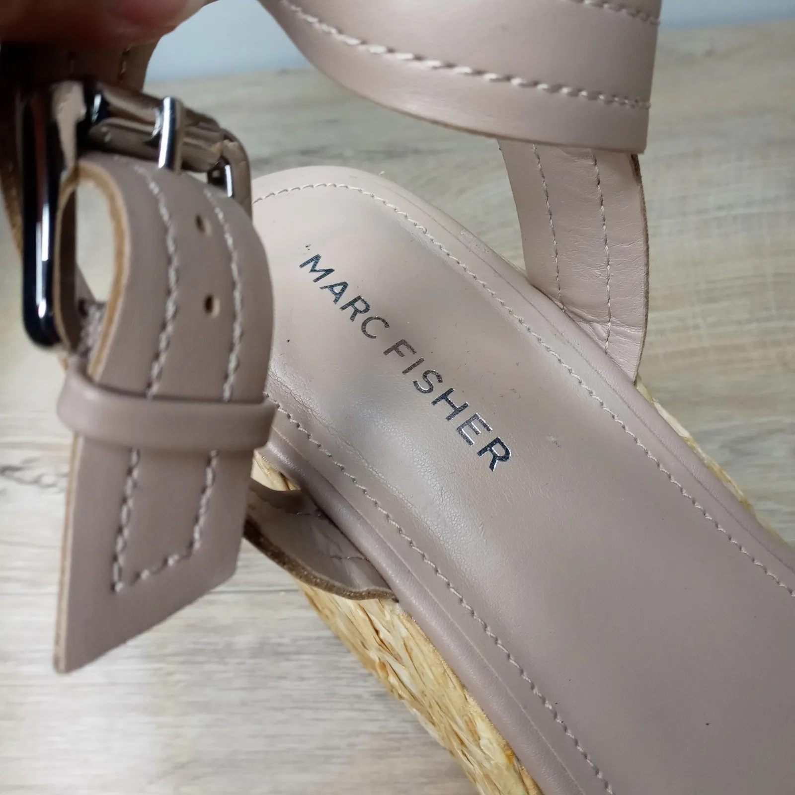 Marc Fisher Sandals Womens Lite Latte Platform Espadrille Burain Wedge Size 7.5M - Image 10