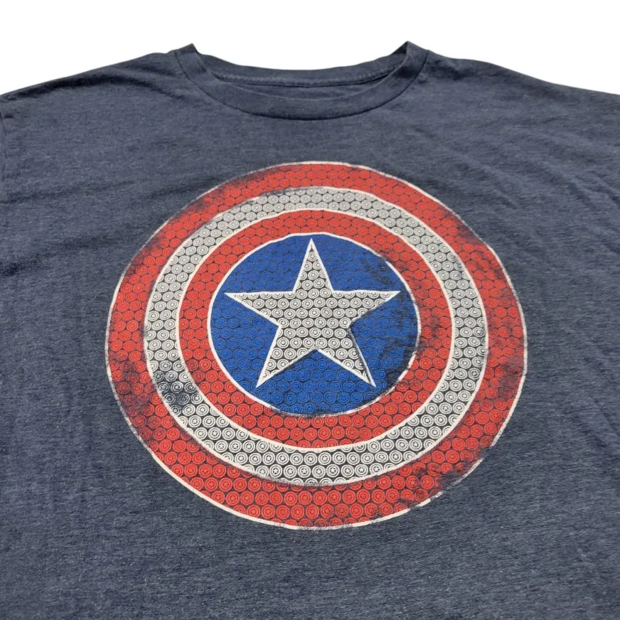 Marvel T-Shirt Size XL Marvel Comics Graphic Tee Captain America Graphic T-Shirt By Mad Engine - Image 4