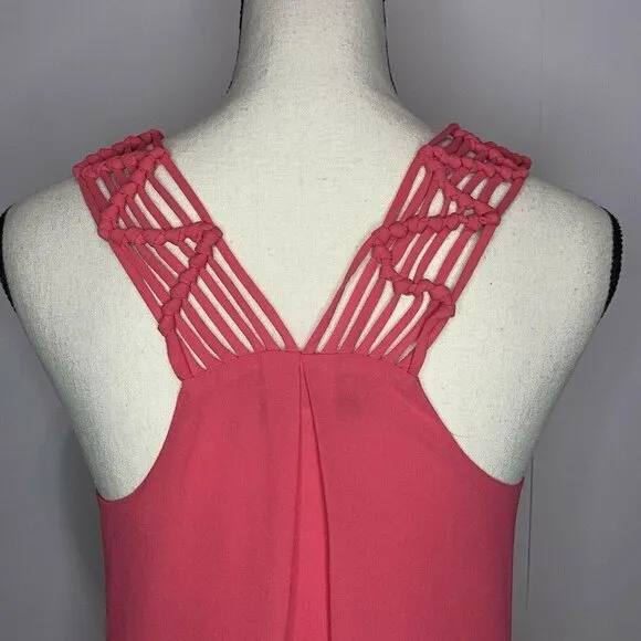 NAKED ZEBRA Sz Small Melon Sleeveless Strappy Top Blouse - Image 2