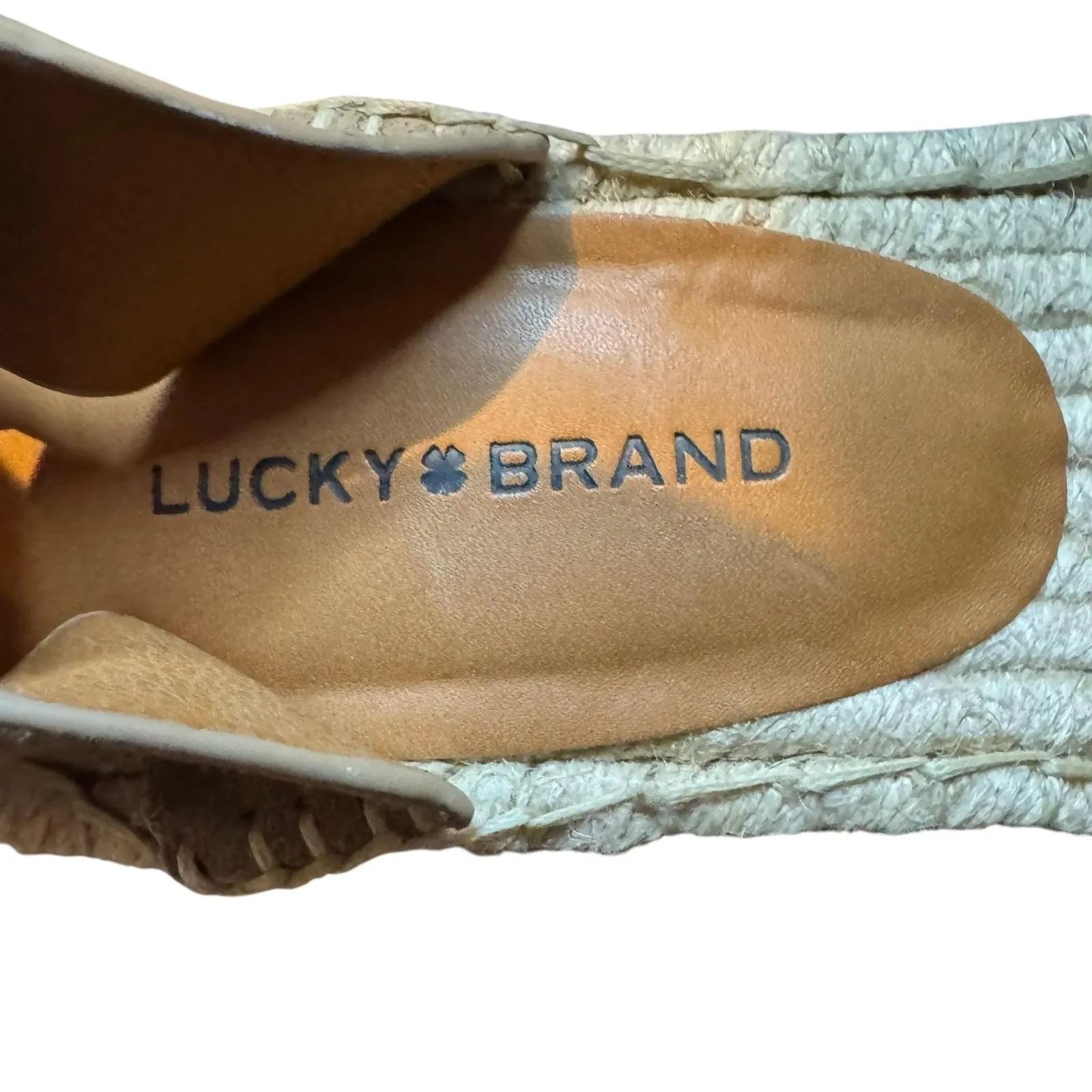 Lucky Brand Shoes Womens Size 9.5 Beige Suede Audrinah Espadrille Wedge Sandals - Image 3