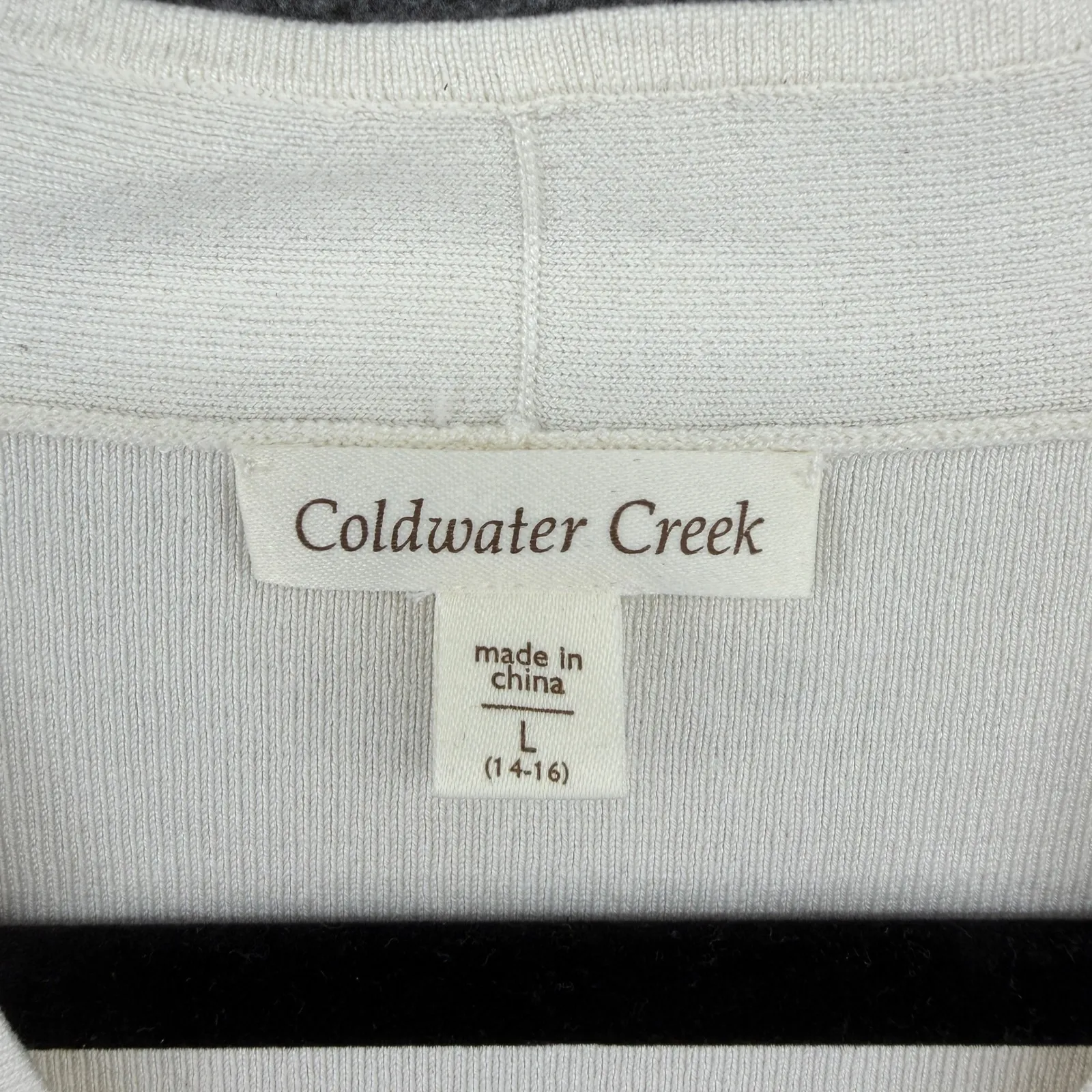 Coldwater Creek Womens Silk Blend Cream V Neck Sleeveless Knit Top Size L 14-16 - Image 4