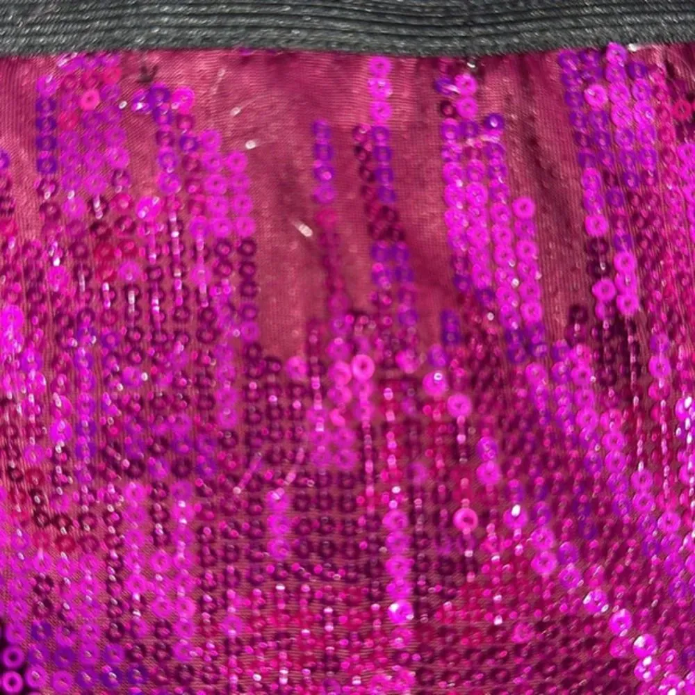 Forever 21 pink sequin mini skirt large flirty cute​ elastic waistband NYE glam - Image 2