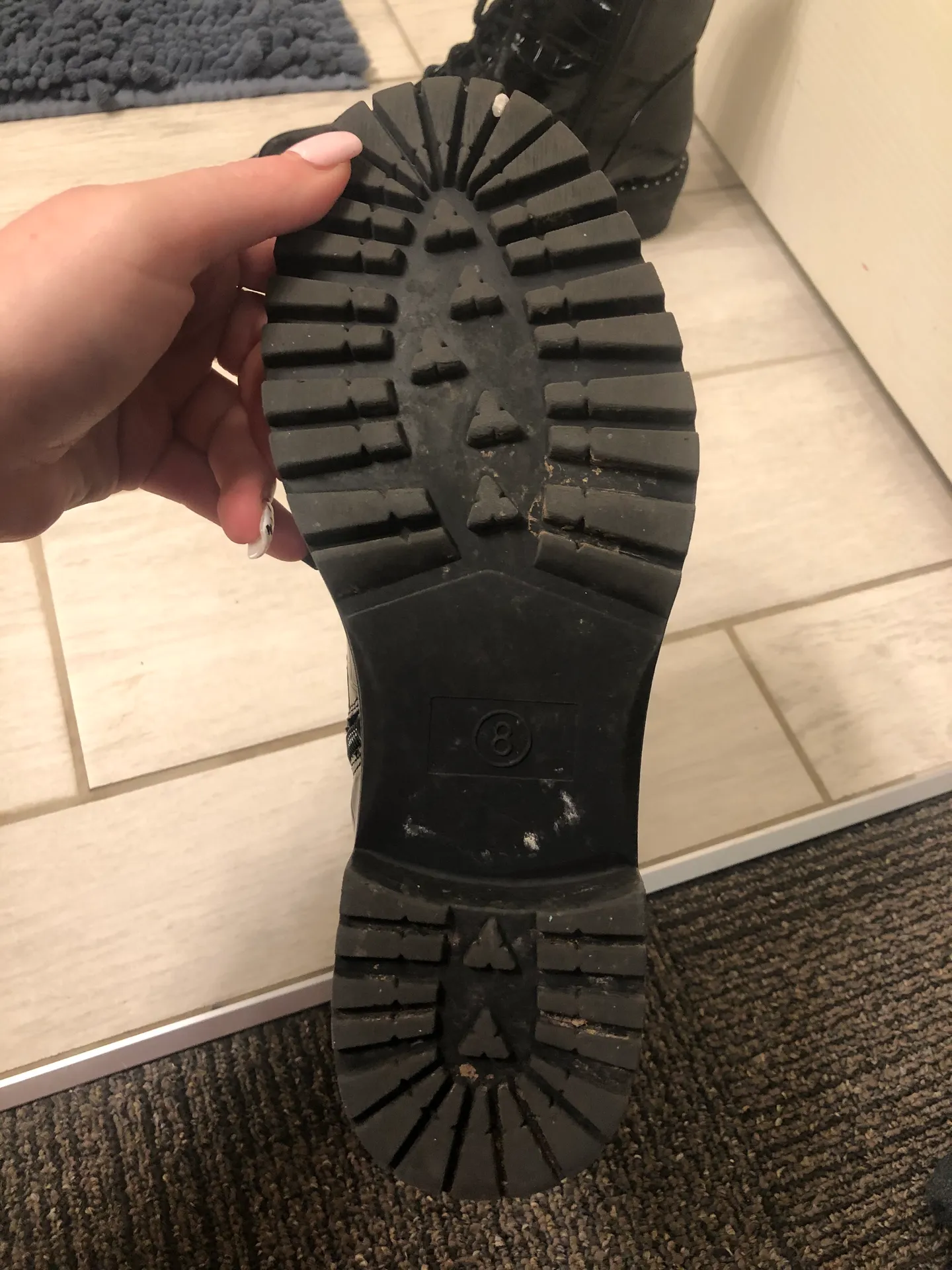 Combat Boots Black Size 8 - Image 5