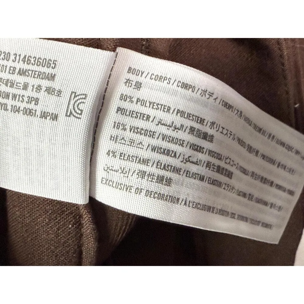 Abercrombie & Fitch Brown Pleated High Waisted Trousers Dress Pants Size 31 12 S - Image 4