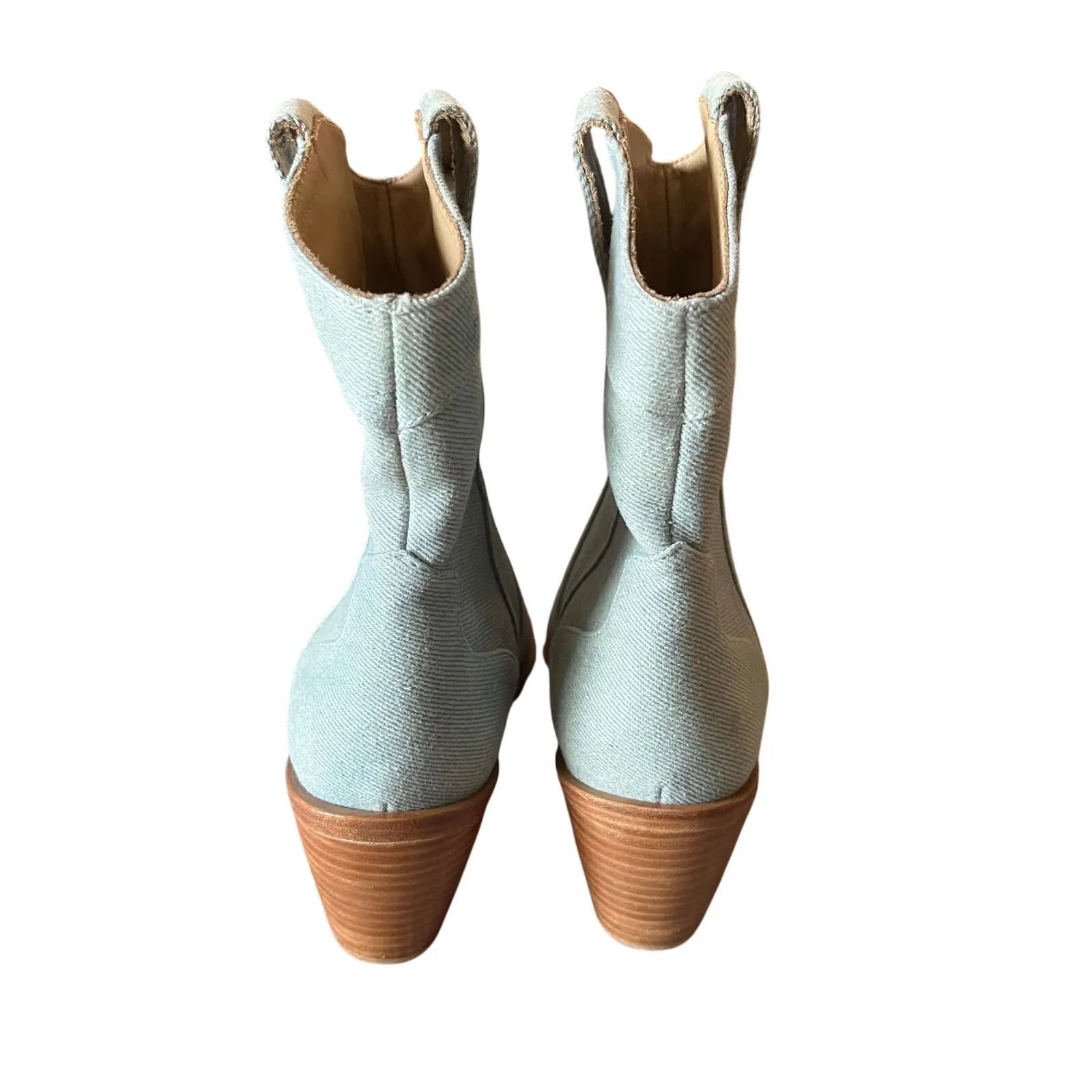 7 For All Mankind‎ Women's 7 Denim Blue Western Cowboy Ankle Boots Festival - Image 3