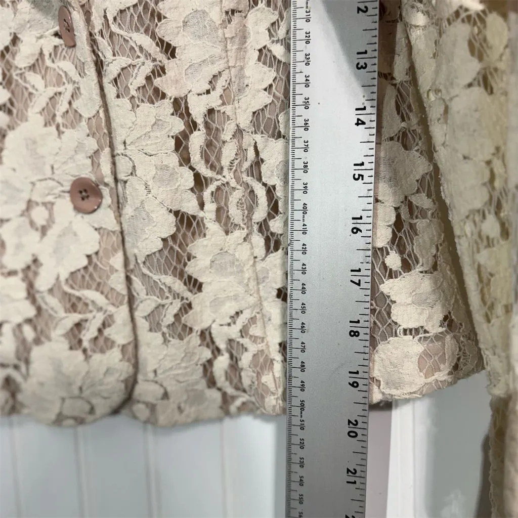 Cabi Lace Blazer Jacket 8 Ivory Floral Sheer Romantic Coquette Soft Goth Cottage - Image 5