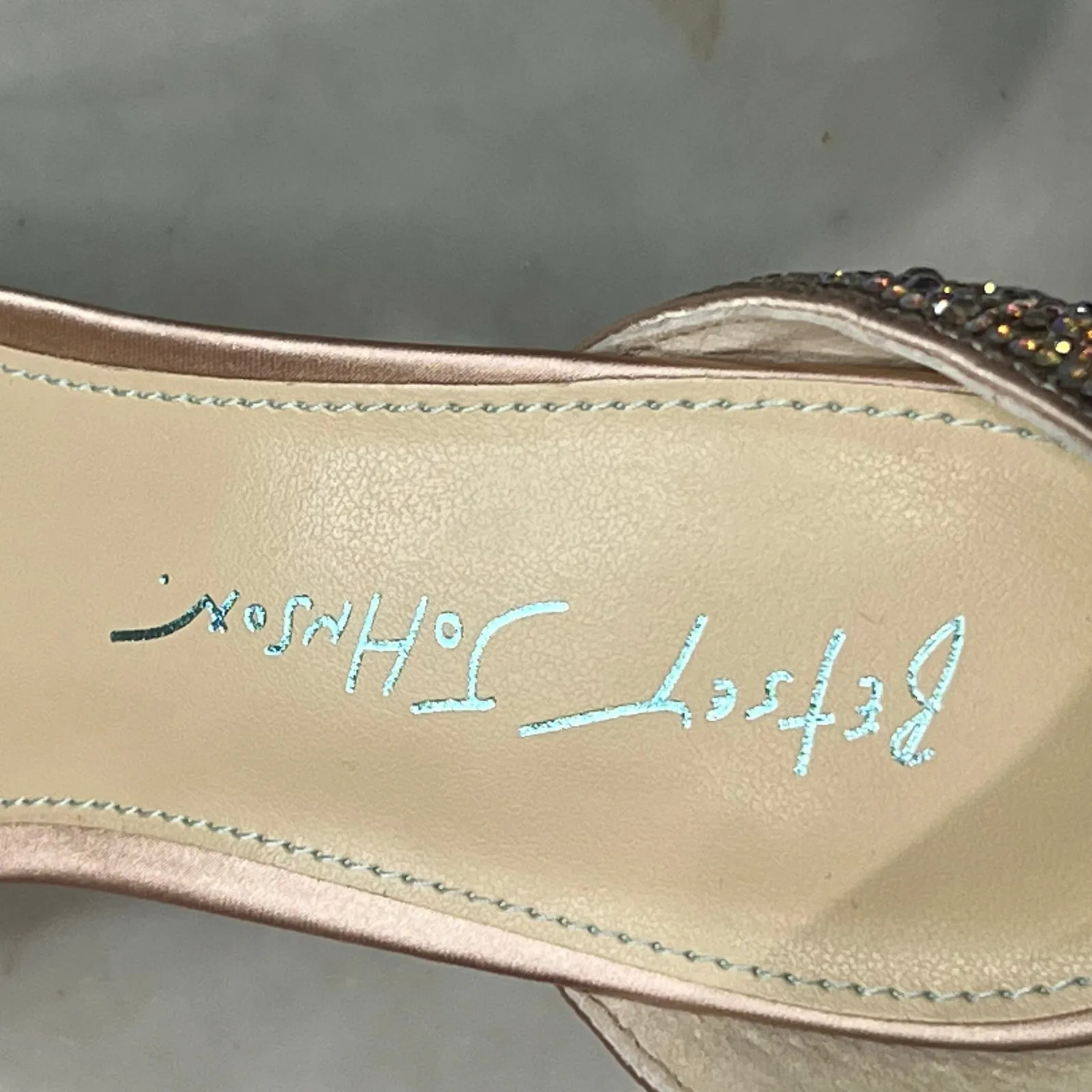 Betsey Johnson Dani Evening Sandals 7 Ankle Strap Rhinestone Sparkle Heels Glam - Image 13