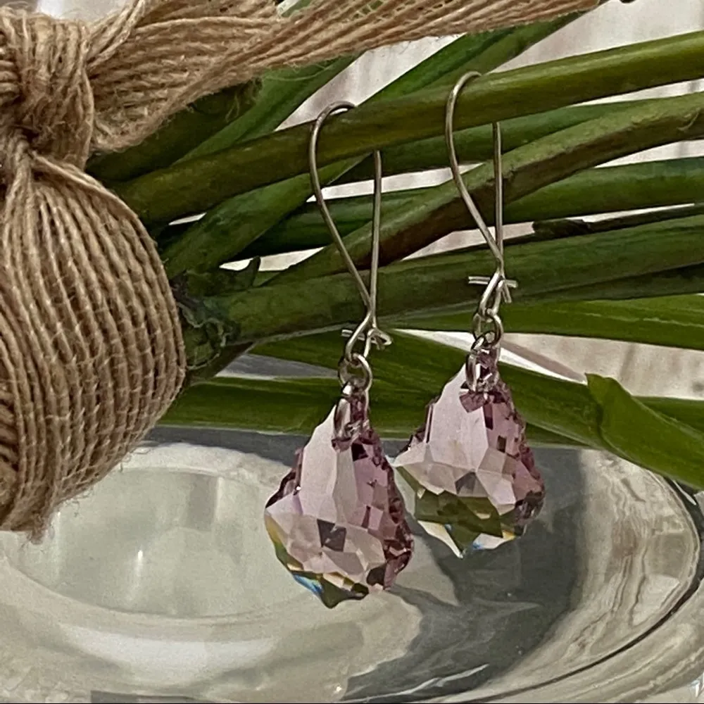Crystallized Swarovski Elements Amethyst Earrings - Image 14