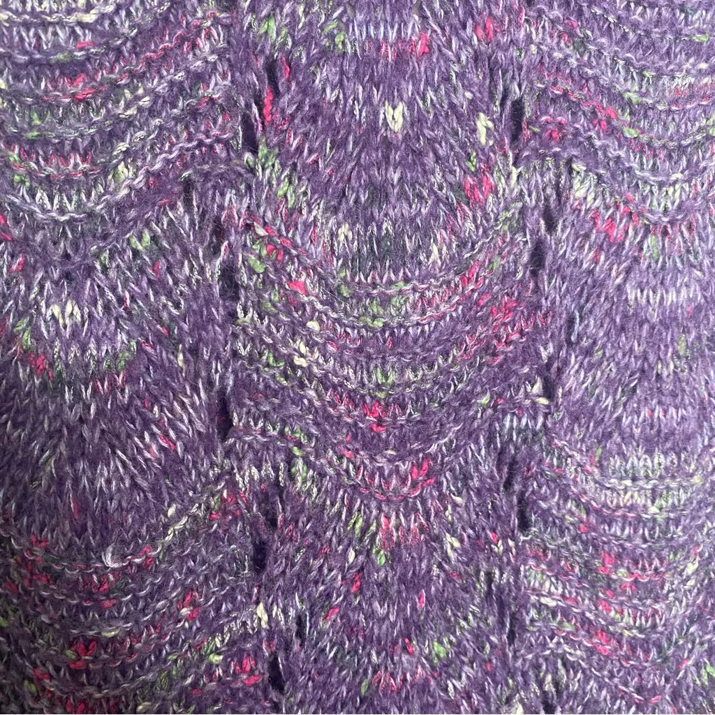 Coldwater Creek Sleeveless Wool Blend Long Crochet Cardigan Sweater M - Image 6